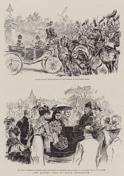 Het bezoek van de koningin aan South Kensington door Alexander Stuart Boyd